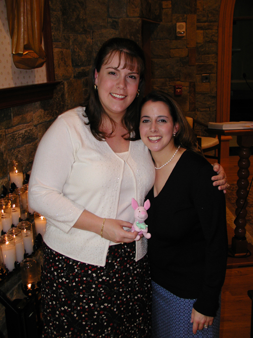 Sarah (aka Hearnwife) and Jodi at Conner's baptism.